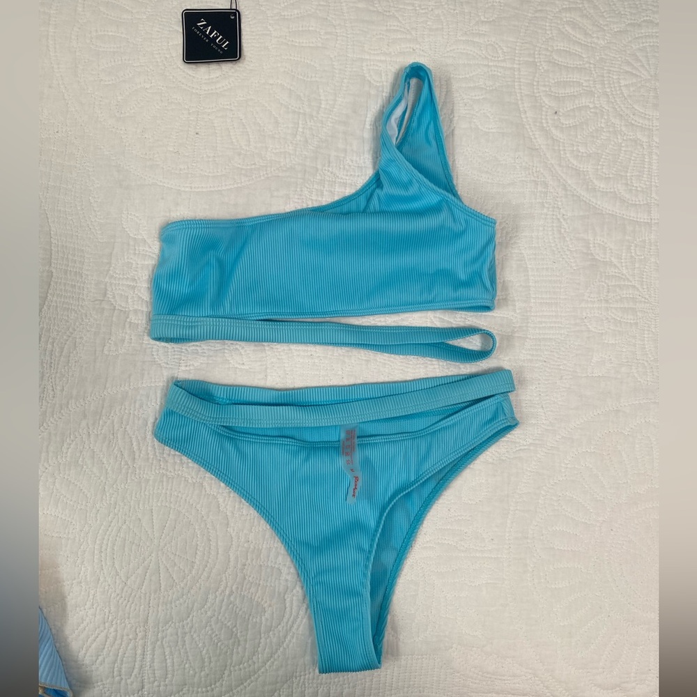 never worn blue bikini